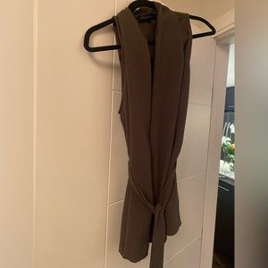 DYNAMITE BROWN SLEEVELESS VEST WITH BELT